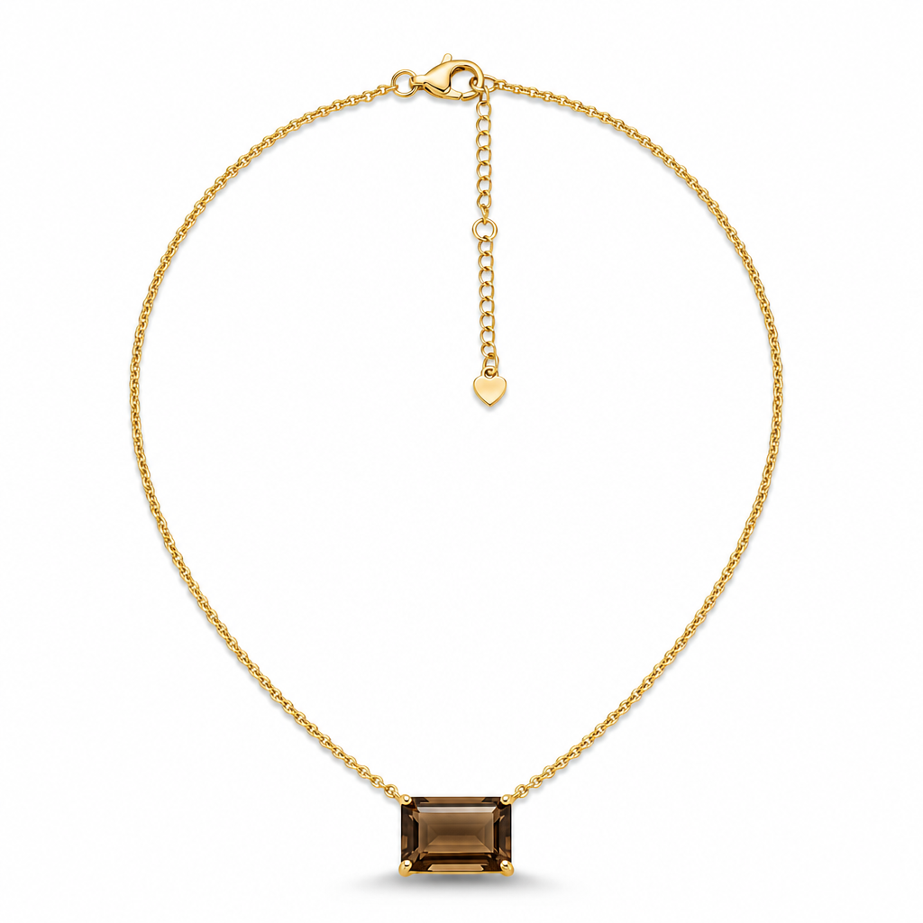 9ct Smokey Quartz Pendant Necklace