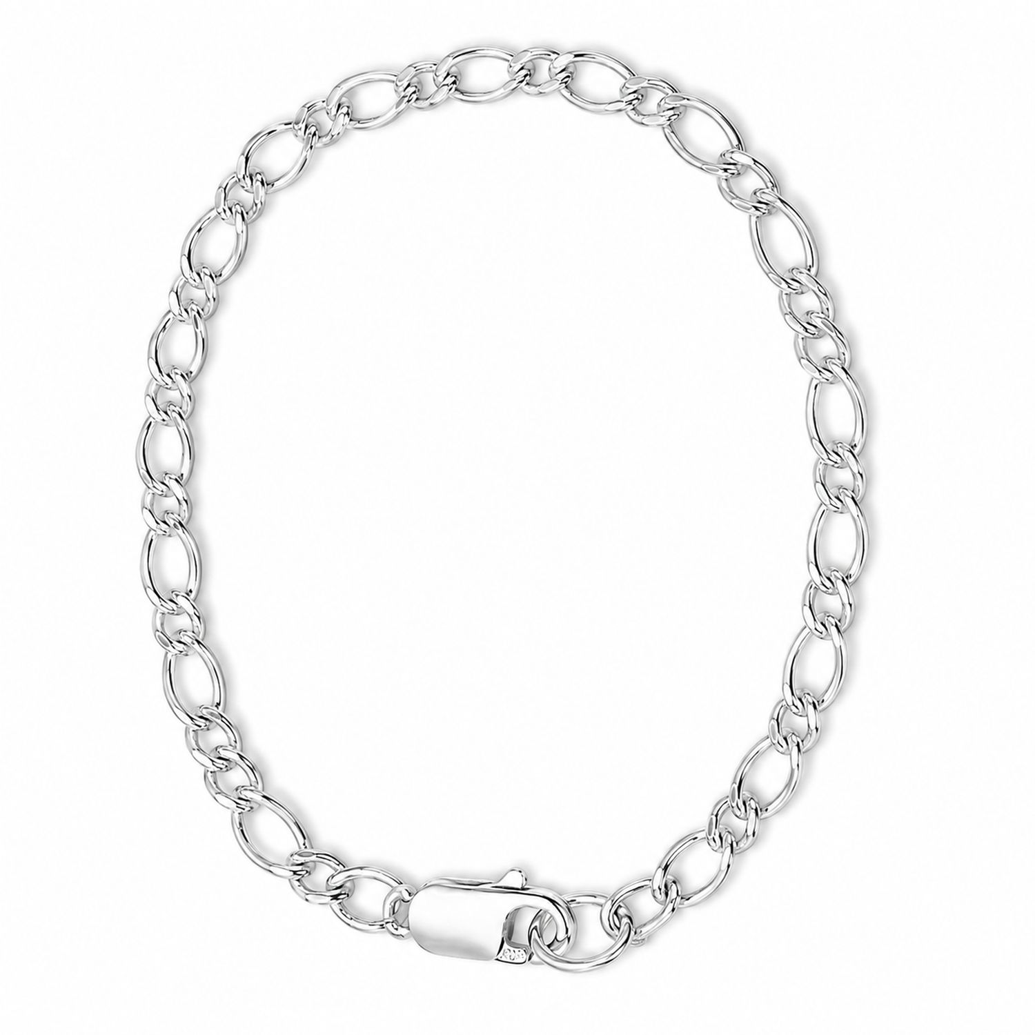 Sterling Silver Oval Figaro Bracelet