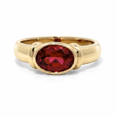 9ct Bezel Set East-West Oval Ruby Ring 9ct Bezel Set East-West Oval Ruby Ring