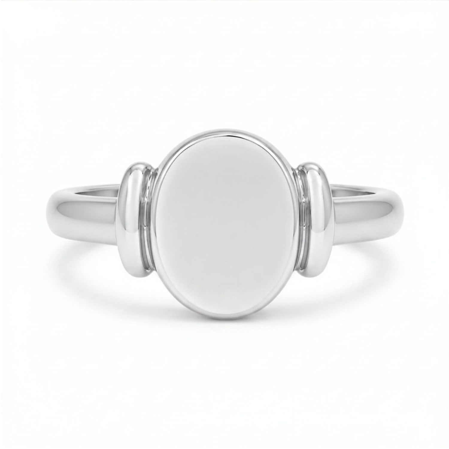 Sterling Silver Oval Signet Ring - GRACE