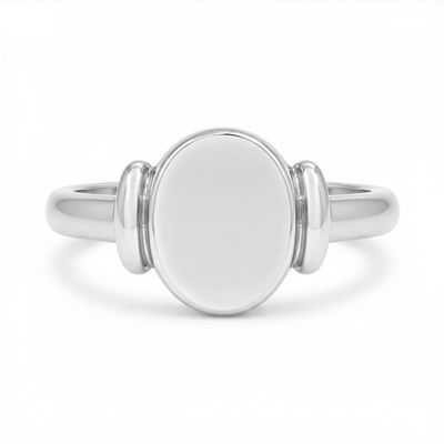 Sterling Silver Oval Signet Ring - GRACE Sterling Silver Oval Signet Ring - GRACE
