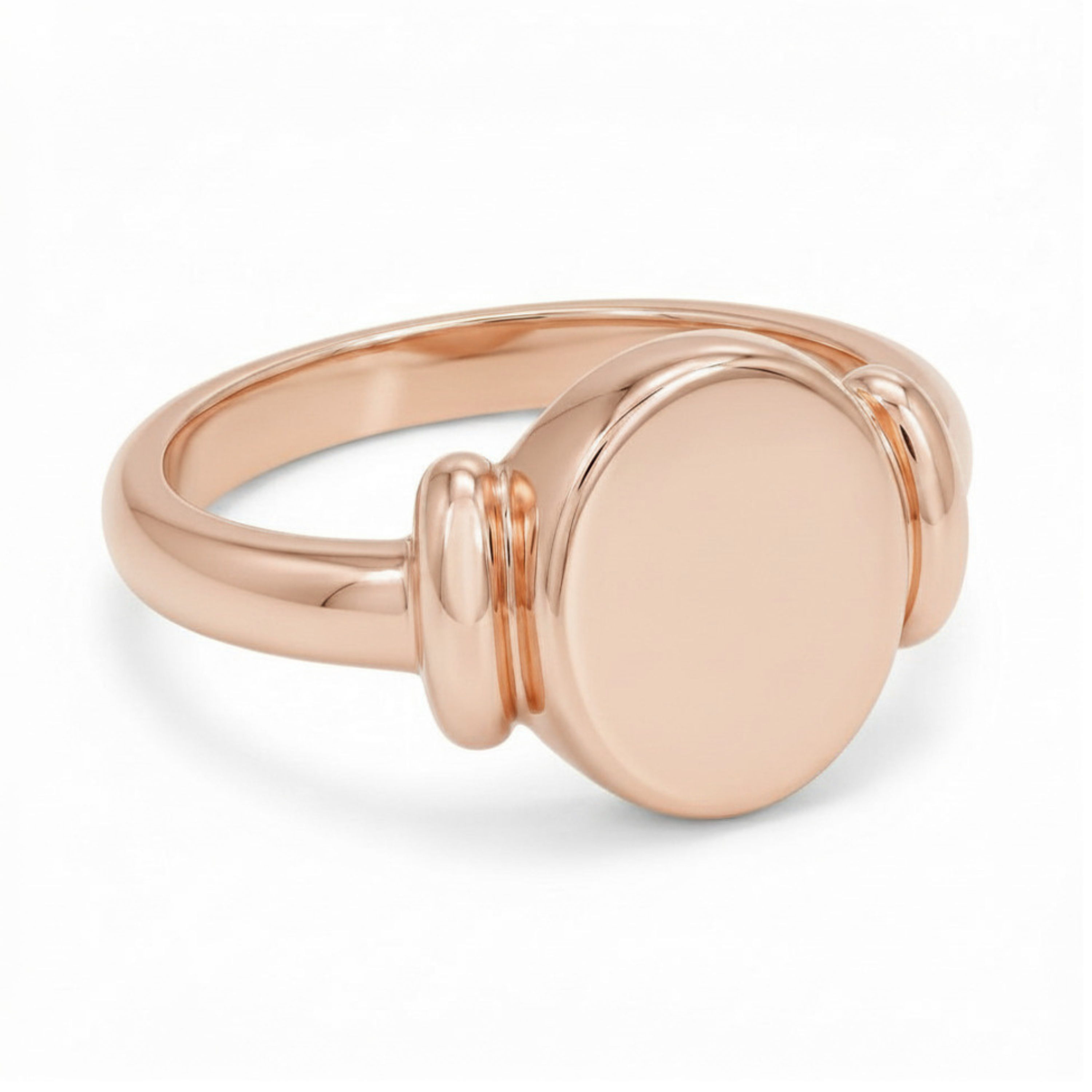 9ct Rose Gold Oval Signet Ring - GRACE