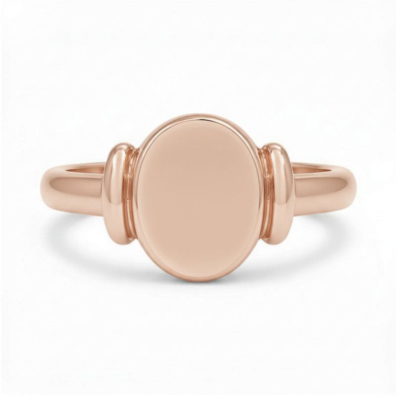 9ct Rose Gold Oval Signet Ring - GRACE