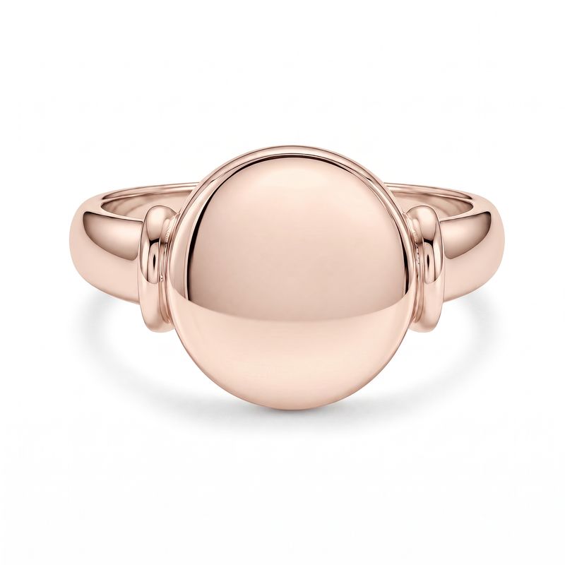 9ct Rose Gold Rounded Signet Ring