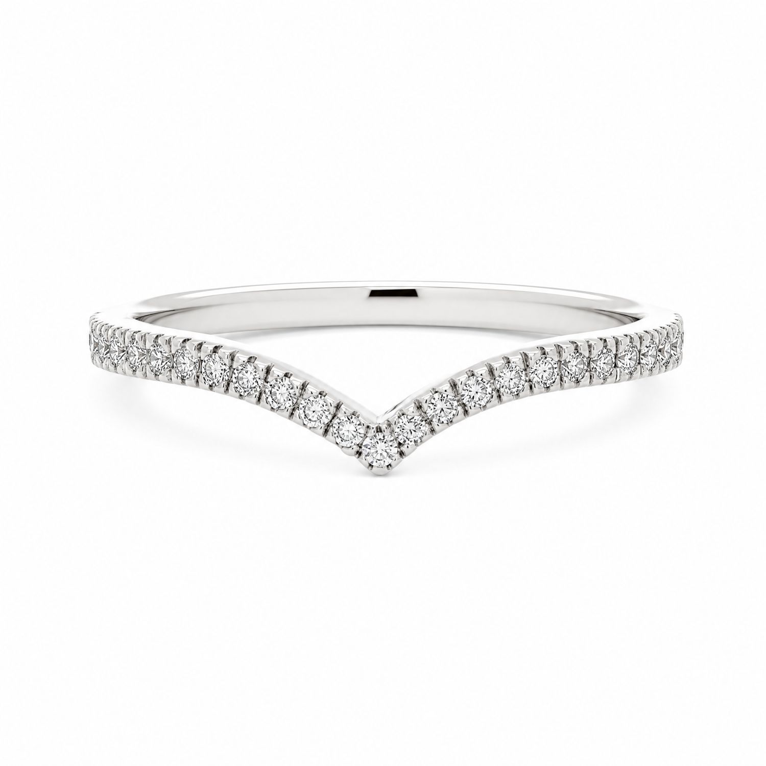9ct White Chevron Lab Diamond Ring