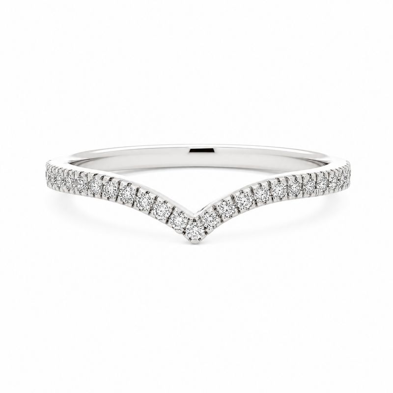 9ct White Chevron Lab Diamond Ring