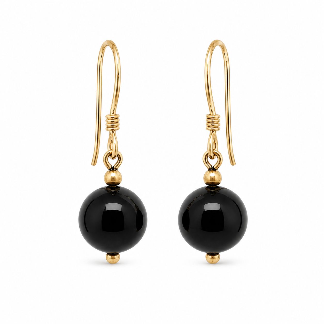 Midnight Onyx Gold Drop Earrings Midnight Onyx Gold Drop Earrings