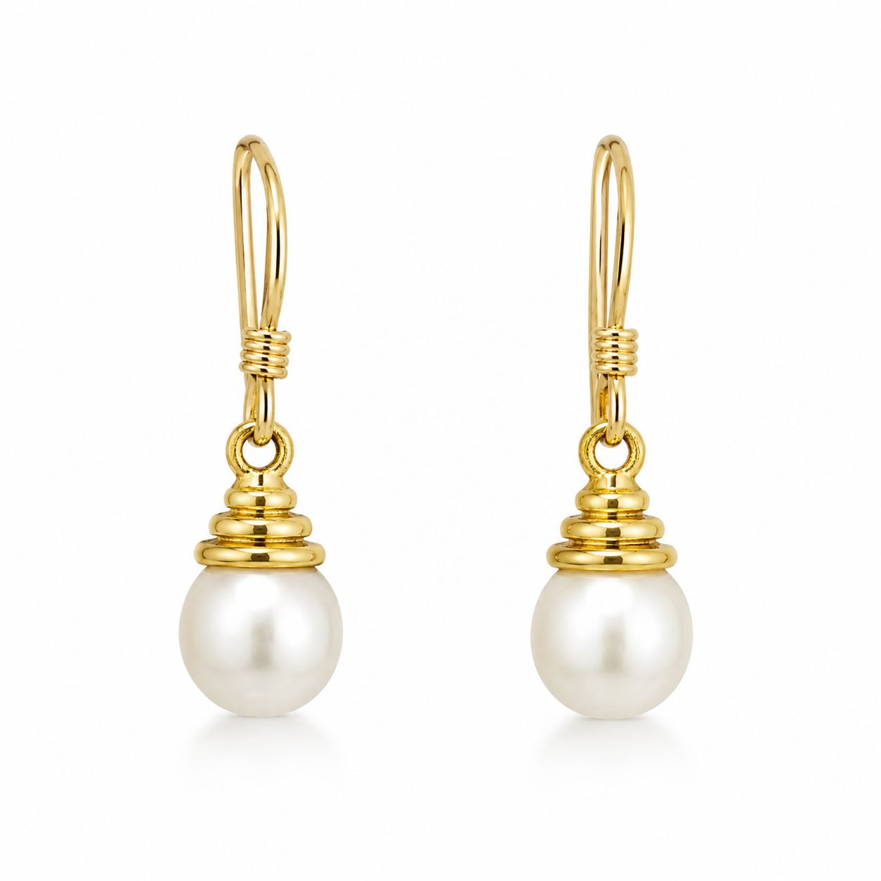 Golden Pearl Drop Earrings Golden Pearl Drop Earrings