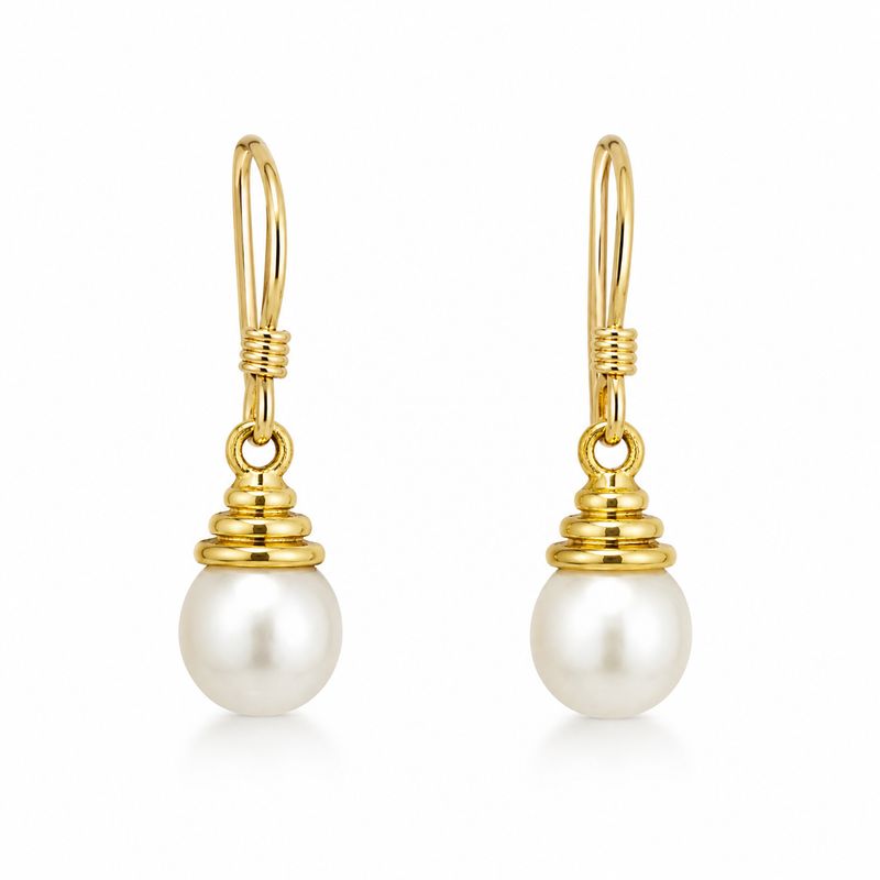 Golden Pearl Drop Earrings