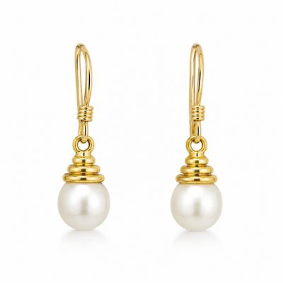 Golden Pearl Drop Earrings Golden Pearl Drop Earrings