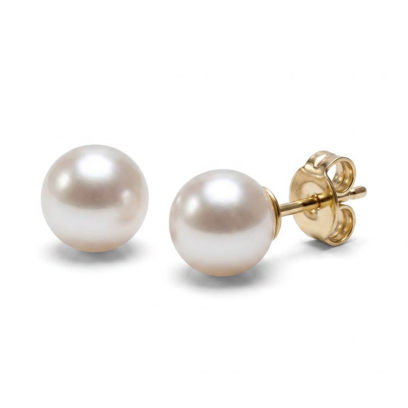 Classic Akoya Pearl Studs 6.5mm