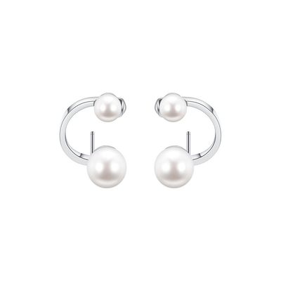 Luna Double Pearl Sterling Silver Stud Earrings Luna Double Pearl Sterling Silver Stud Earrings
