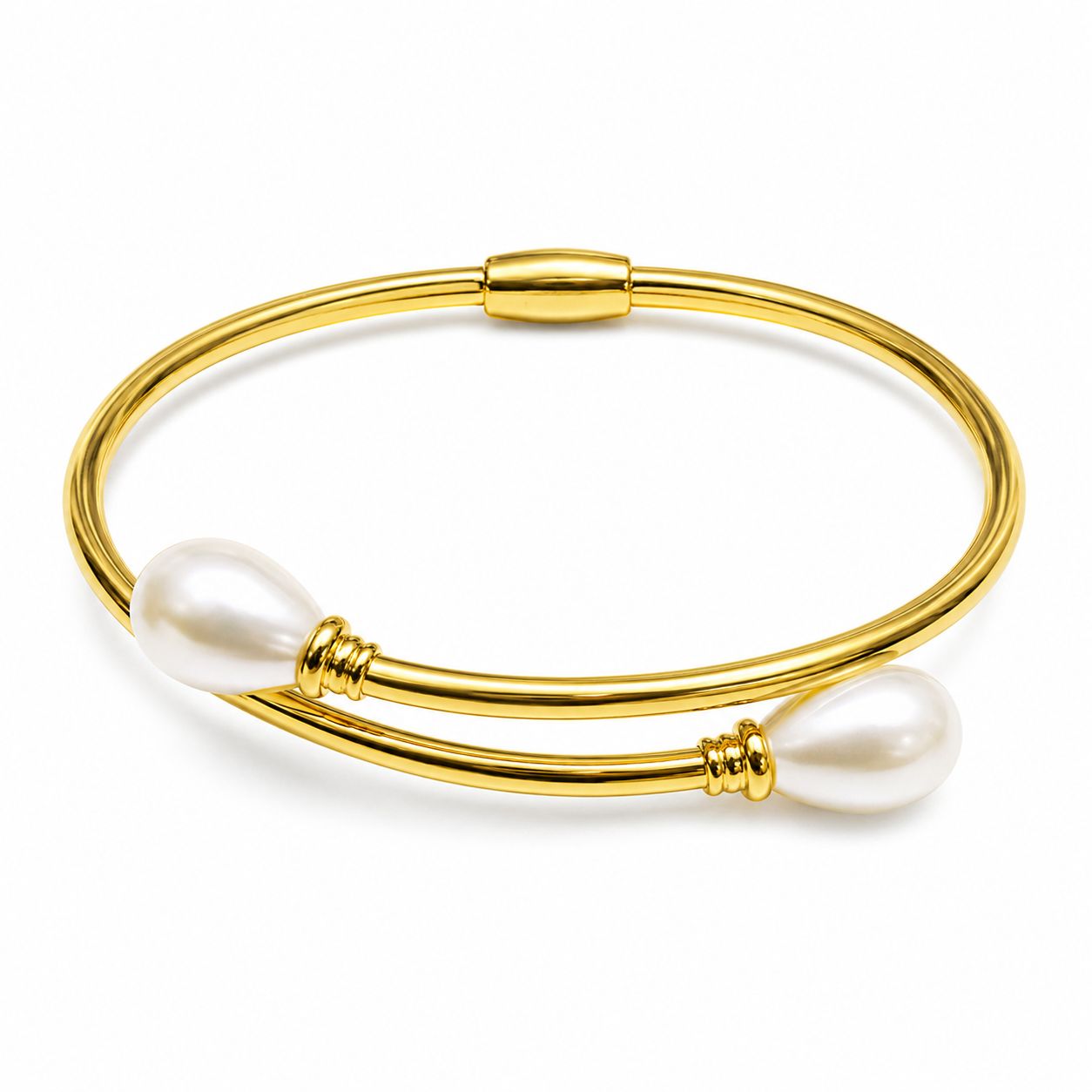 Twin Pearl Crossover Bangle