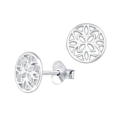 Sterling Silver Cut-Out flower Stud Earrings Sterling Silver Cut-Out flower Stud Earrings