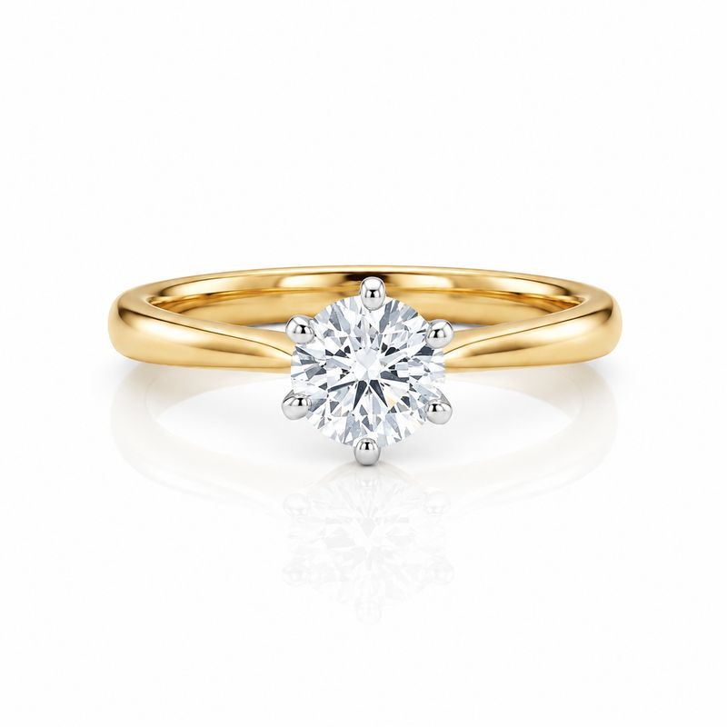 18ct Round Solitaire Diamond Ring