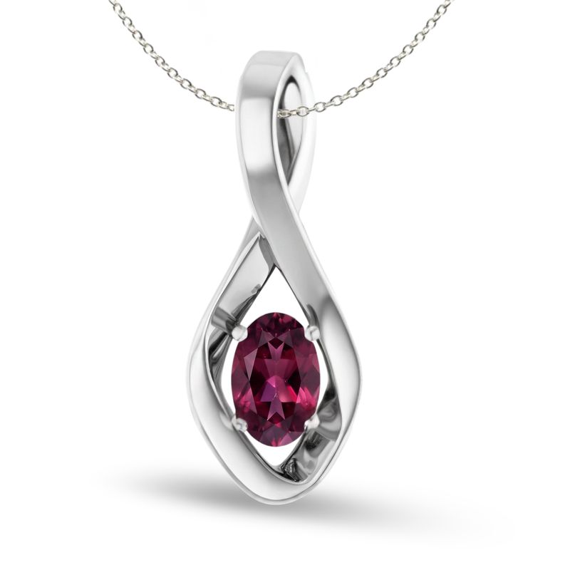 Sterling Silver Infinity Garnet Pendant & Chain