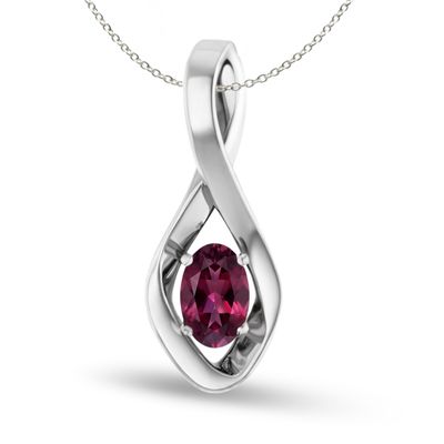 Sterling Silver Infinity Garnet Pendant & Chain