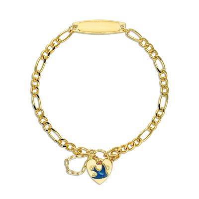 Baby ID 3+1 Bracelet Bluebird Heart Padlock