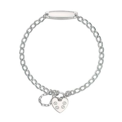 Baby ID Long Curb Bracelet & Heart Padlock Baby ID Long Curb Bracelet & Heart Padlock