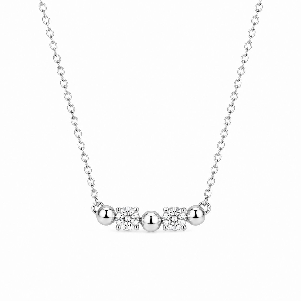 Diamond & Bead Bar Necklace Diamond & Bead Bar Necklace