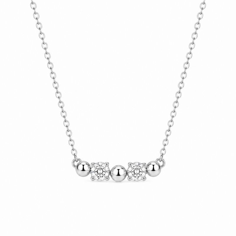 Diamond & Bead Bar Necklace