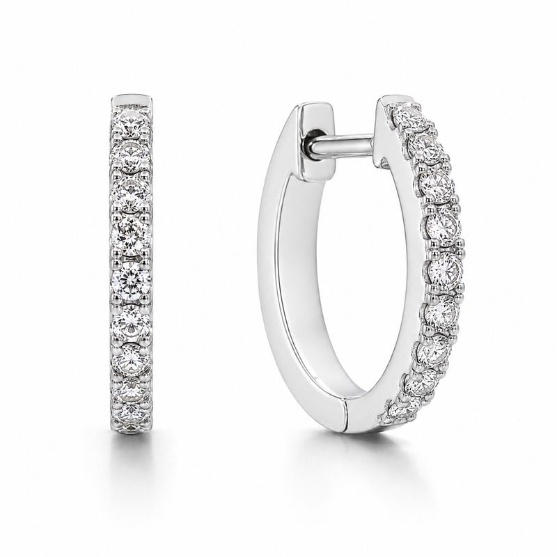 Sterling Silver CZ Huggie Earrings