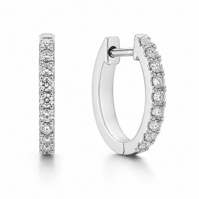 Sterling Silver CZ Huggie Earrings
