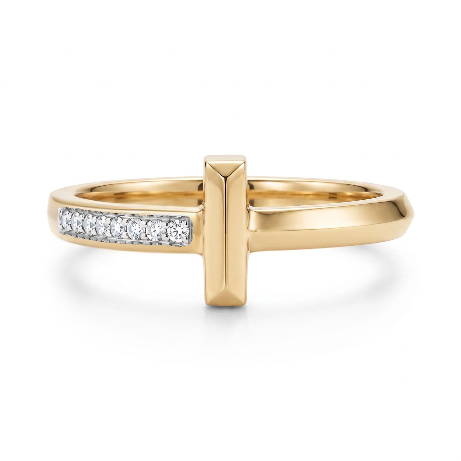 9ct Yellow Gold Diamond Bar Ring 9ct Yellow Gold Diamond Bar Ring