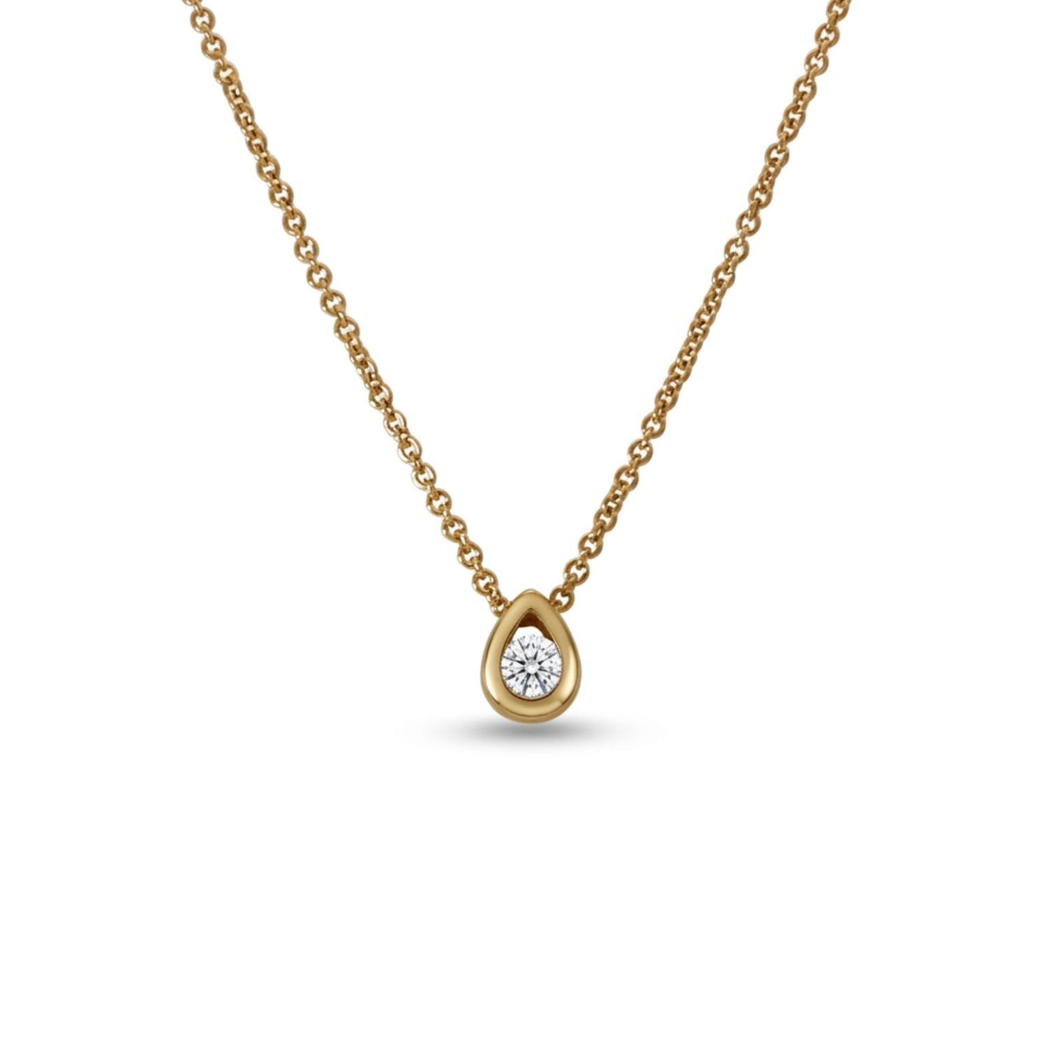 9ct Yellow Gold Petite Teardrop Diamond Pendant