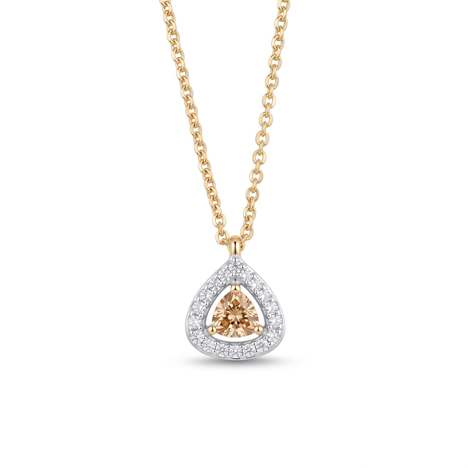 9ct Gold Champagne Diamond Trilliant Pendant 9ct Gold Champagne Diamond Trilliant Pendant