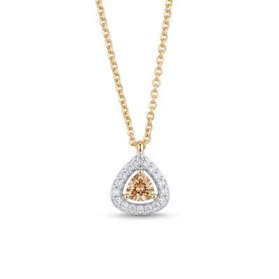 9ct Gold Champagne Diamond Trilliant Pendant