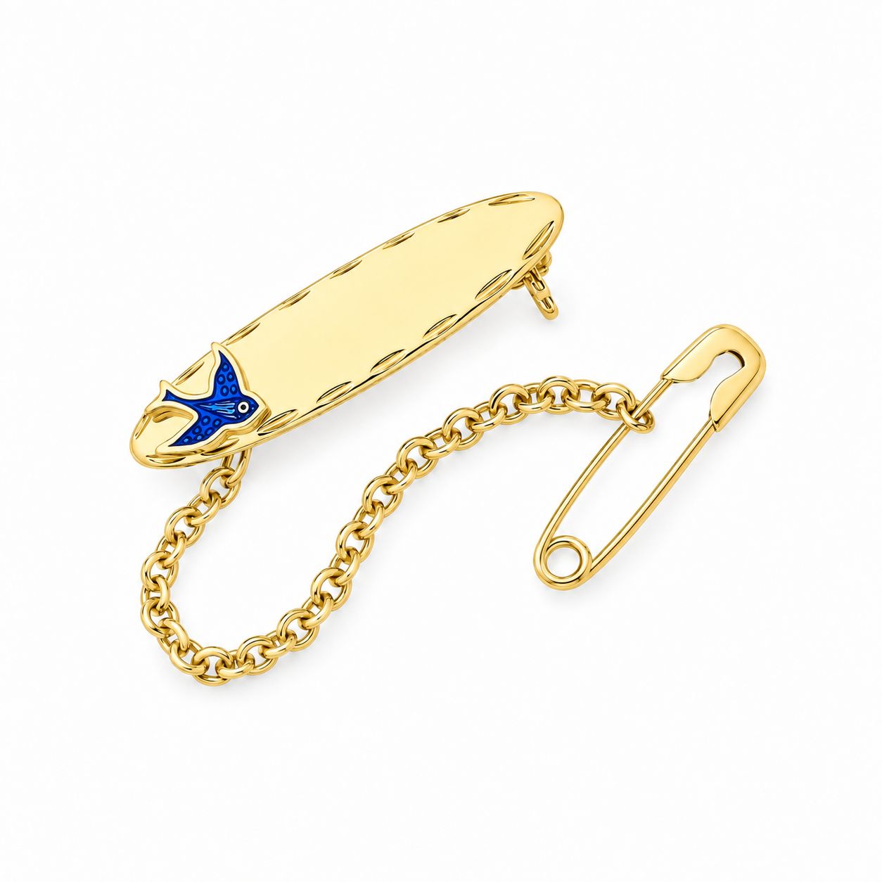 Oval Children's Bluebird Brooch- Oval Children's Bluebird Brooch-"Thomas"-YGP