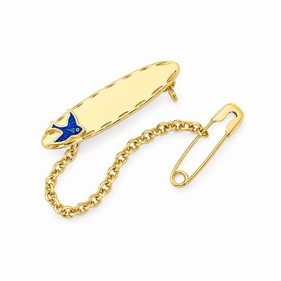 Oval Children's Bluebird Brooch- Oval Children's Bluebird Brooch-"Thomas"-YGP