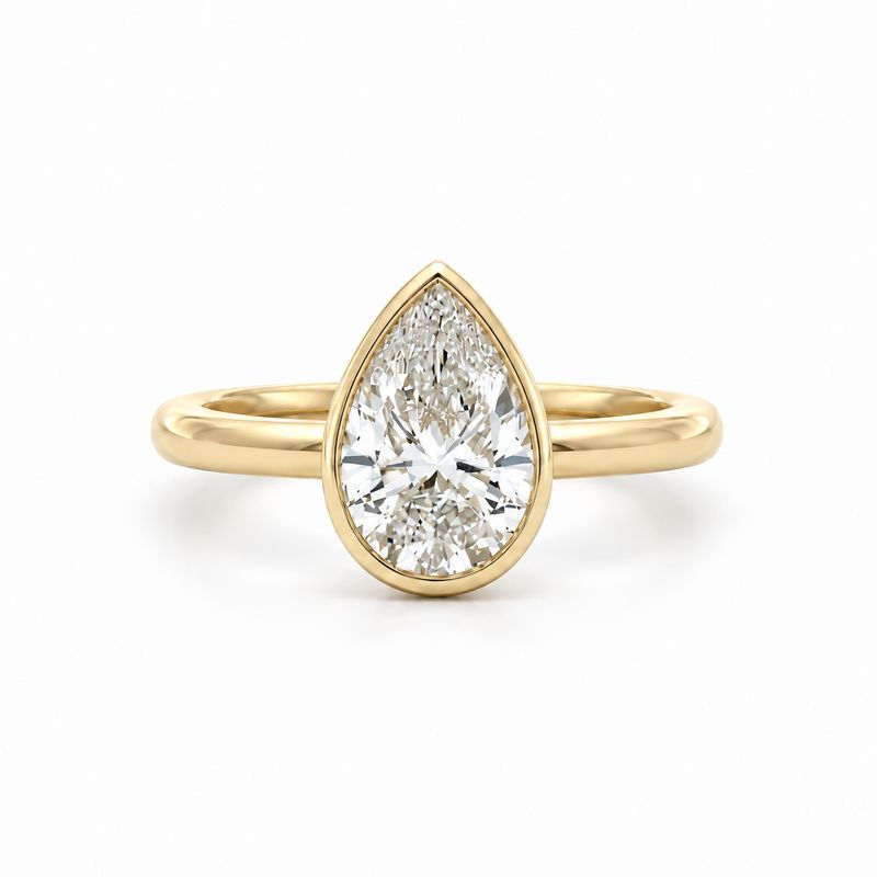 'Audrey' Pear Cut Lab Diamond Ring