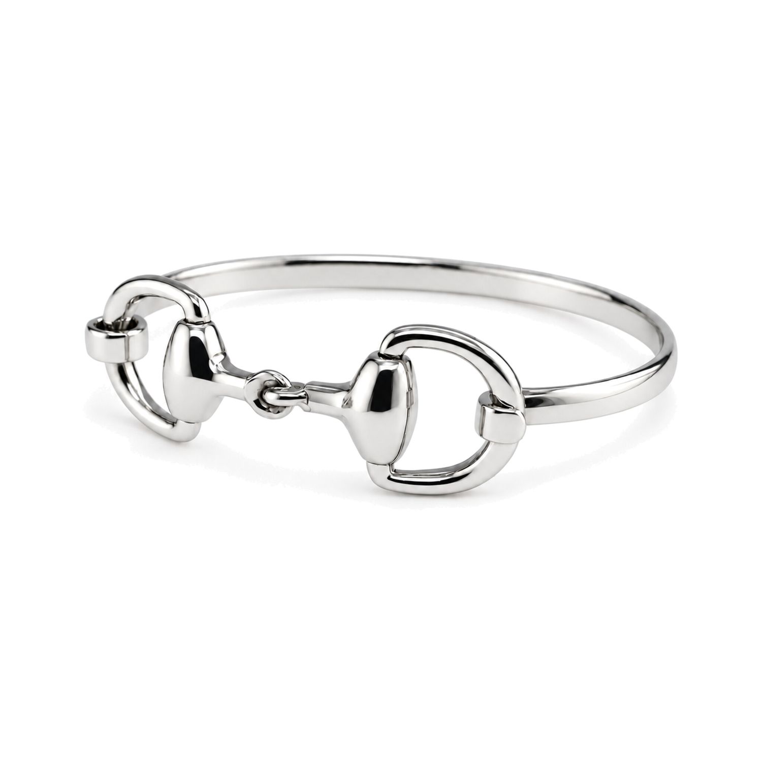 Sterling Silver Double Horse Bit Bangle