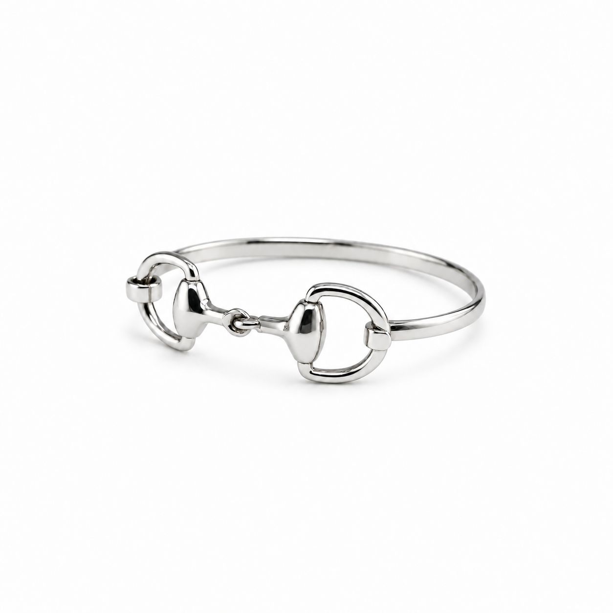 Sterling Silver Small Double Horse Bit Bangle