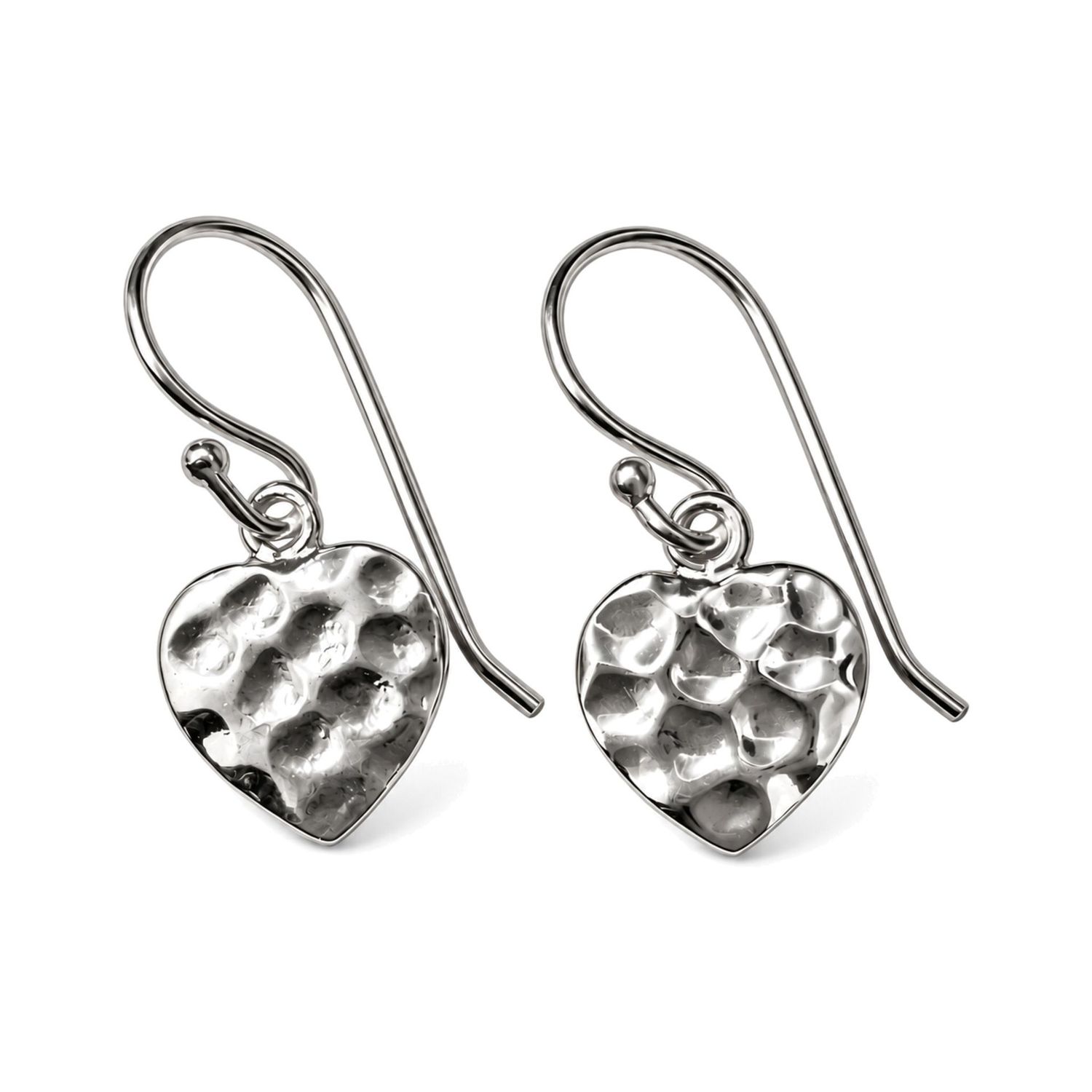 Sterling Silver Heart Drop Earrings