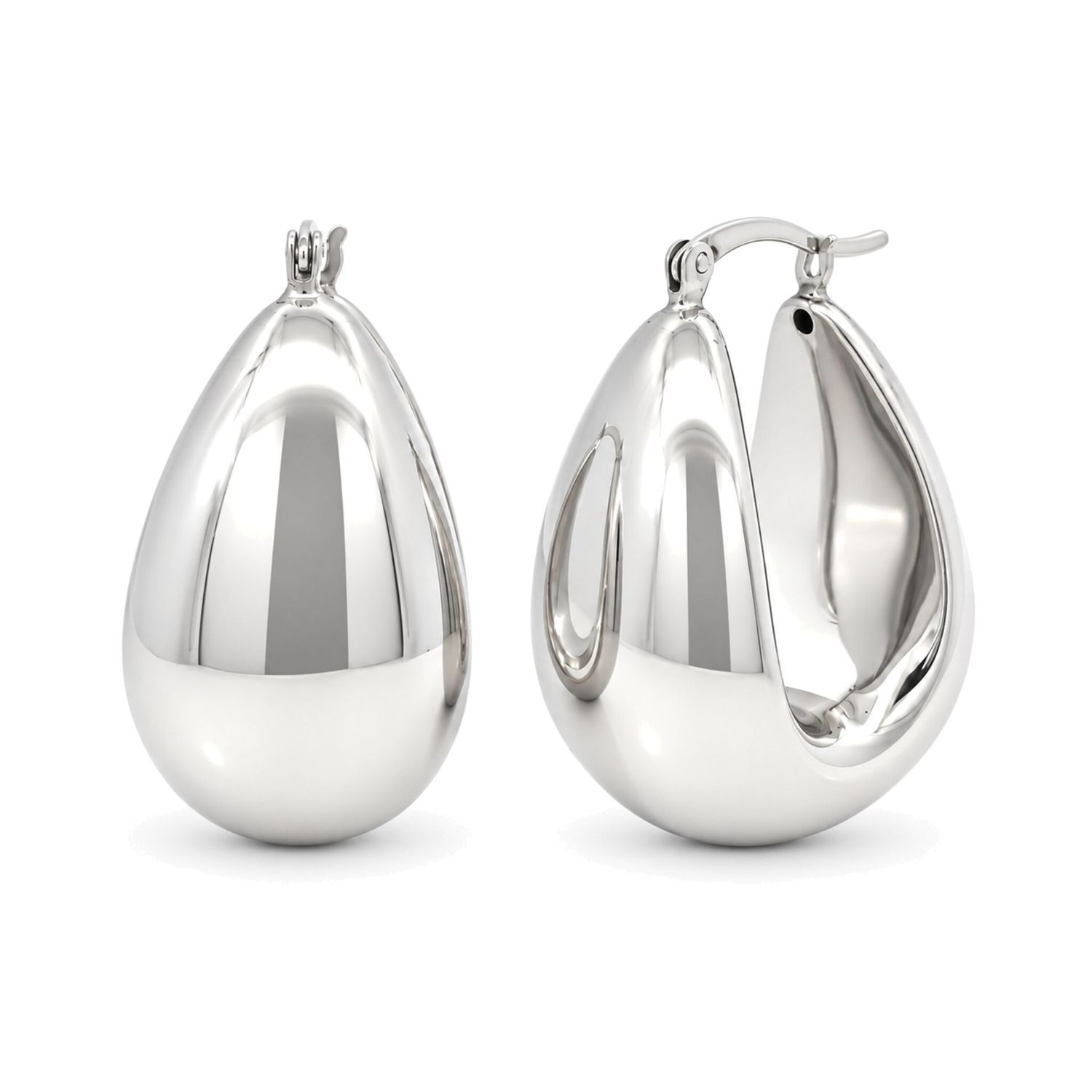 Sterling Silver Oval Hoop Earrings