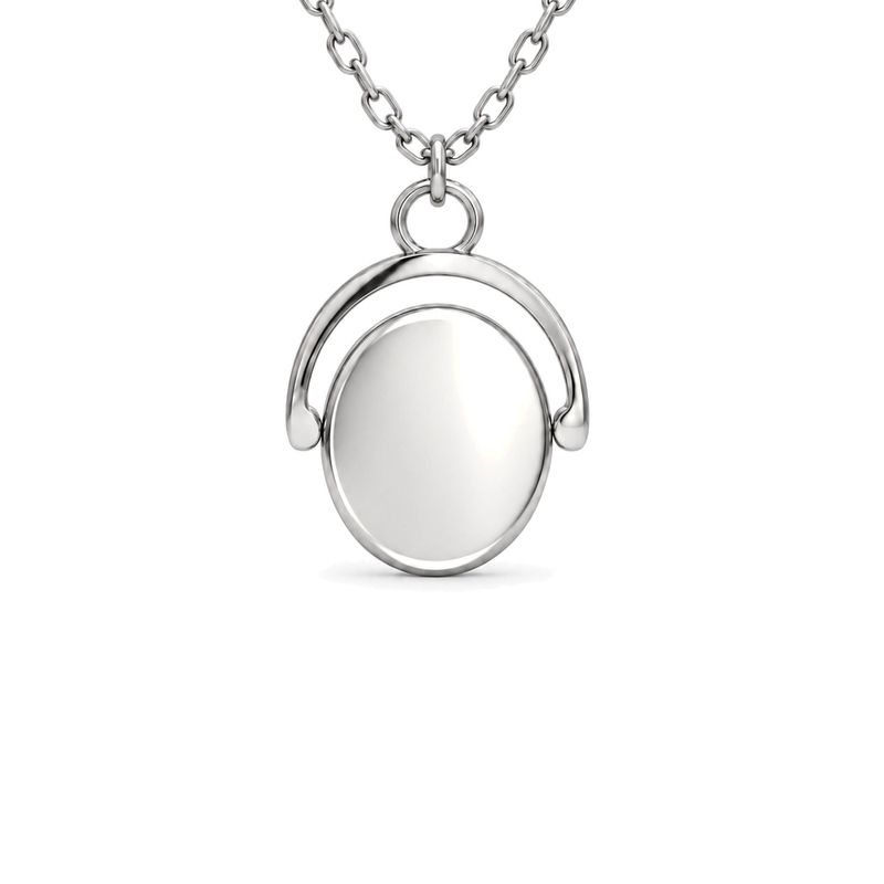 Sterling Silver Oval Spin Pendant & Chain