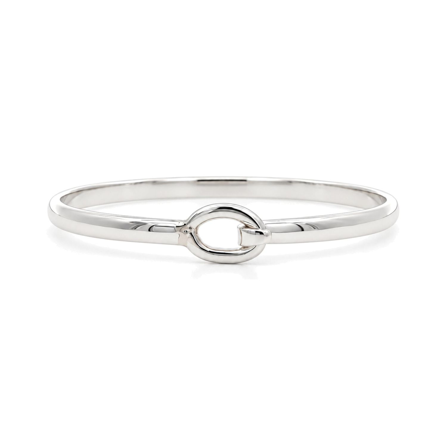 Sterling Silver Oval H/Top Bangle