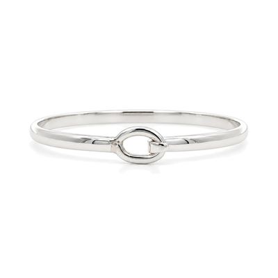 Sterling Silver Oval H/Top Bangle
