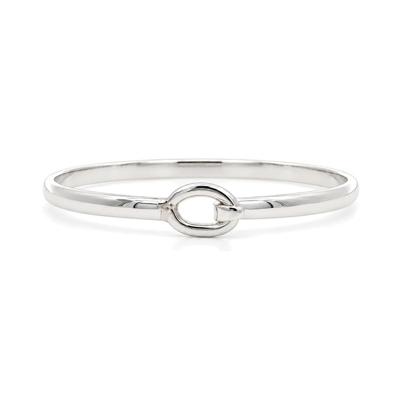 Sterling Silver Oval H/Top Bangle