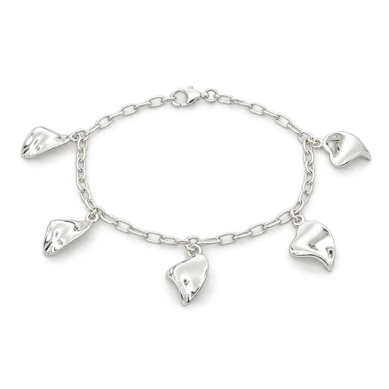 ​Organic Heart Charm on Long Link Bracelet