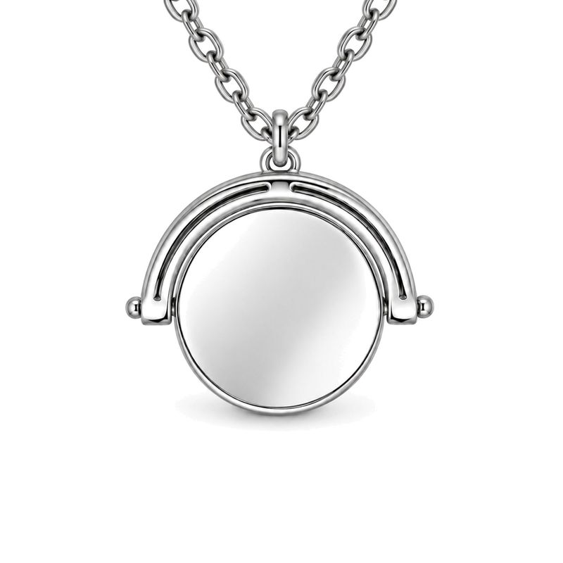 Sterling Silver Round Spin Pendant & Chain