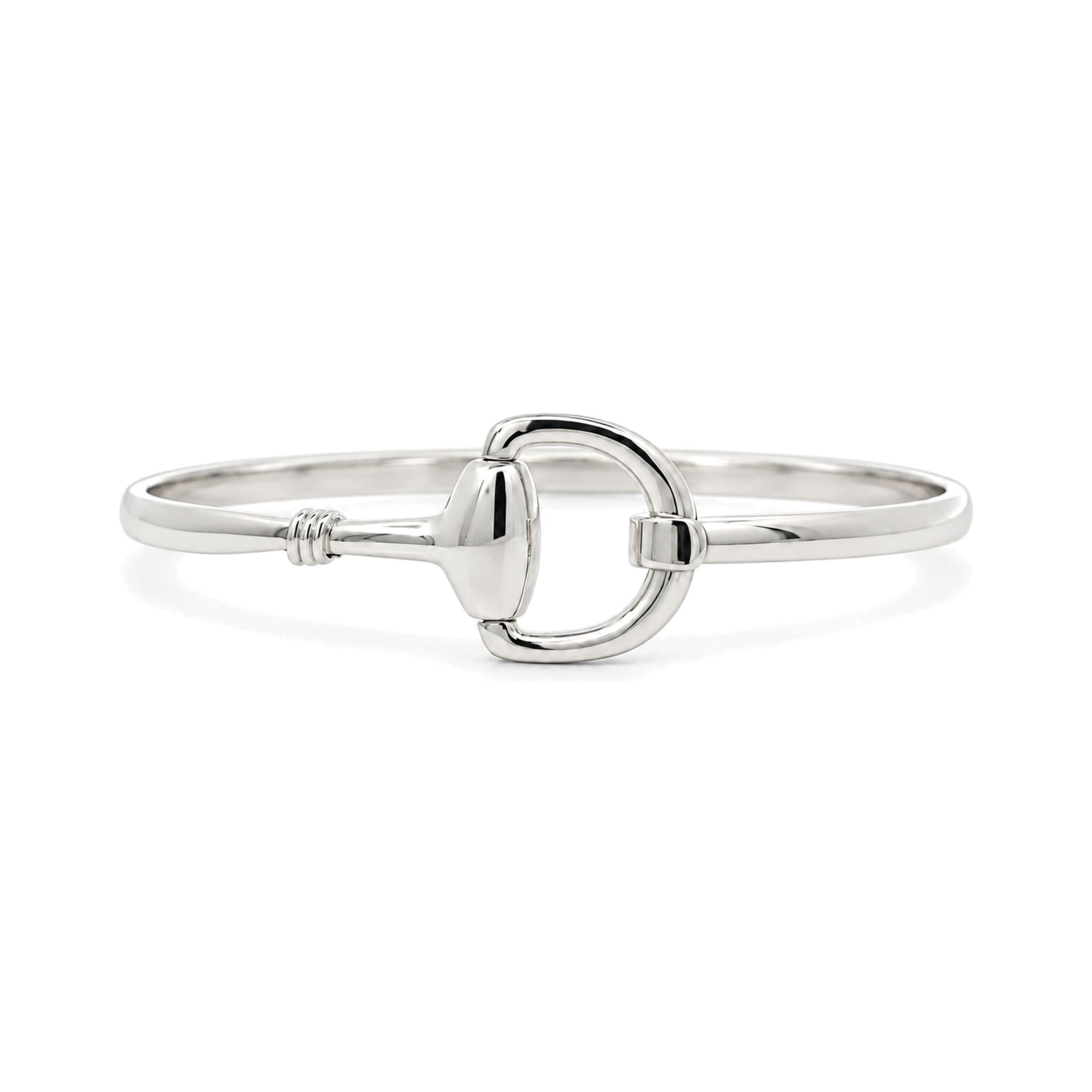 Sterling Silver Oval Bit Cuff Bangle