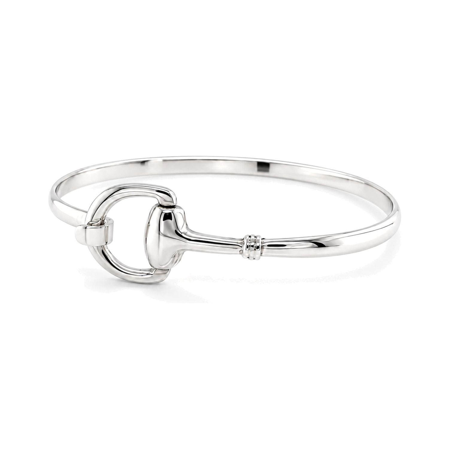 Sterling Silver Oval Bit Cuff Bangle