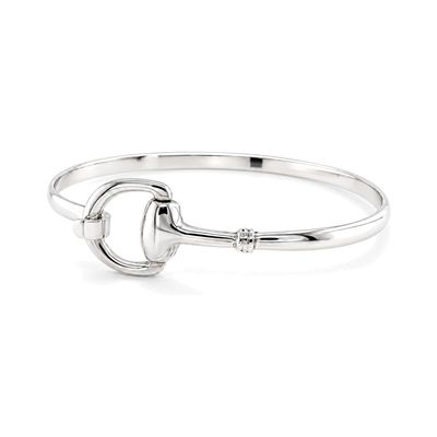 Sterling Silver Oval Bit Cuff Bangle