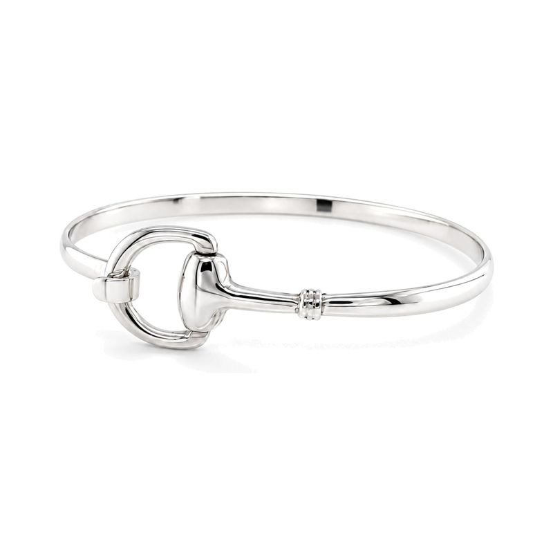 Sterling Silver Oval Bit Cuff Bangle