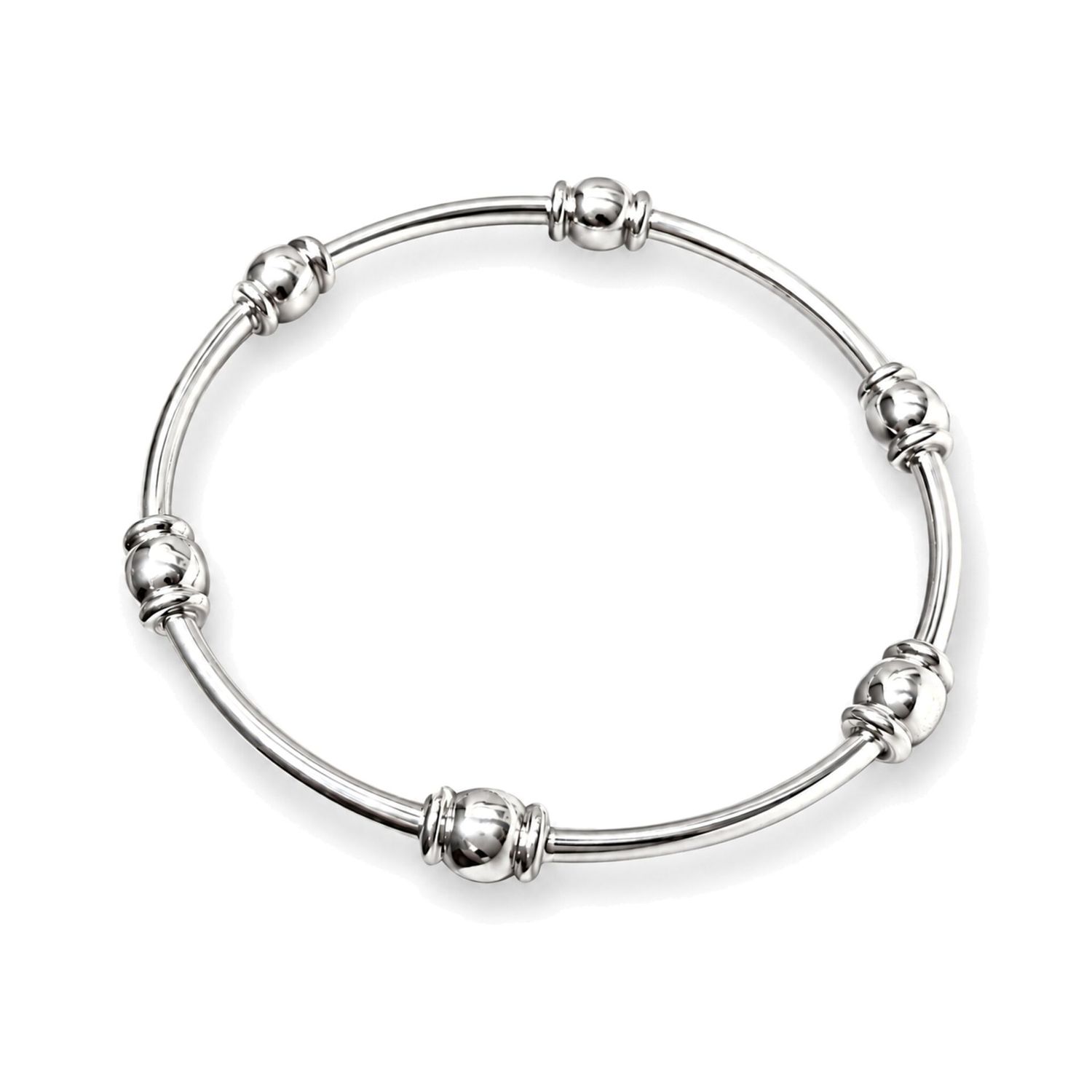 Sterling Silver Fancy Solid Barrel Bangle
