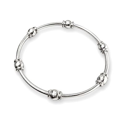 Sterling Silver Fancy Solid Barrel Bangle